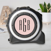 Elegant Blush Roze 3 Letter Monogram Initialen Rolmaat