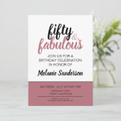 Elegant Blush Roze 50ste Verjaardag Kaart (Staand voorkant)