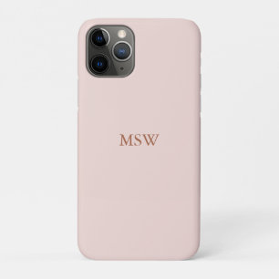 Elegant blush roze aangepaste monogram initiaal Case-Mate iPhone case