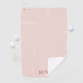 Elegant blush roze aangepaste monogram initiaal golfhanddoek (Insitu)