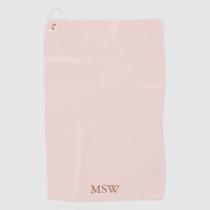 Elegant blush roze aangepaste monogram initiaal golfhanddoek
