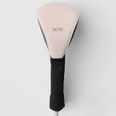 Elegant blush roze aangepaste monogram initiaal golfheadcover (Voorkant)