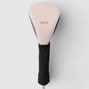 Elegant blush roze aangepaste monogram initiaal golfheadcover