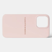 Elegant blush roze aangepaste monogram initiaal na Case-Mate iPhone case (Achterkant (horizontaal))