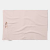 Elegant blush roze aangepaste monogram initiaal theedoek (Horizontaal)