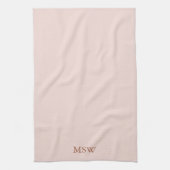 Elegant blush roze aangepaste monogram initiaal theedoek (Verticaal)
