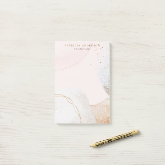 Elegant blush roze abstracte professional post-it® notes (Op bureau)
