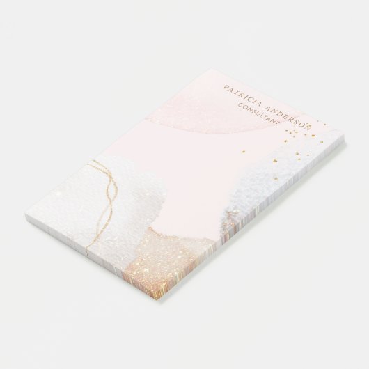 Elegant blush roze abstracte professional post-it® notes (Schuin)