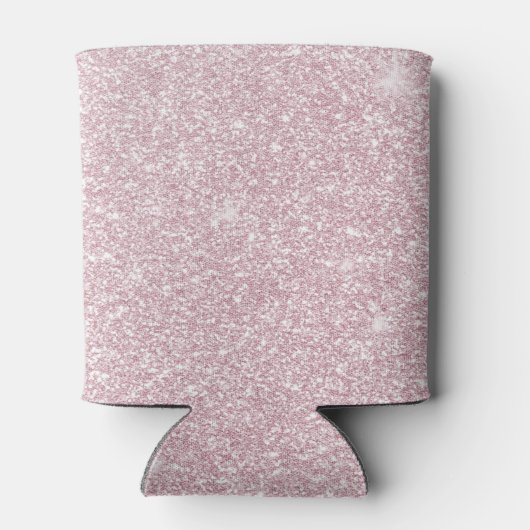 Elegant blush roze abstracte trendy girale glitter blikjeskoeler (Achterkant)