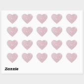 Elegant blush roze abstracte trendy girale glitter hart sticker (Vel)