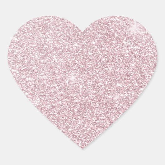 Elegant blush roze abstracte trendy girale glitter hart sticker (Voorkant)
