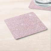 Elegant blush roze abstracte trendy girale glitter kartonnen onderzetters (Schuin)