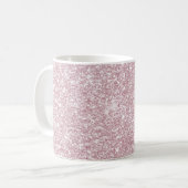 Elegant blush roze abstracte trendy girale glitter koffiemok (Voorkant links)