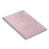 Elegant blush roze abstracte trendy girale glitter notitieboek (Rechterzijde)