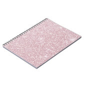 Elegant blush roze abstracte trendy girale glitter notitieboek (Linkerzijde)