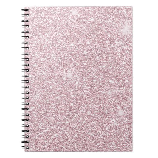 Elegant blush roze abstracte trendy girale glitter notitieboek (Voorkant)