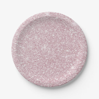 Elegant blush roze abstracte trendy girale glitter papieren bordje