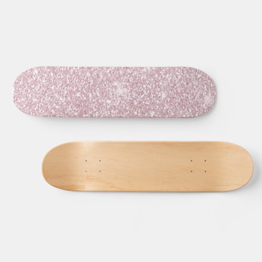 Elegant blush roze abstracte trendy girale glitter persoonlijk skateboard (Horizontaal)