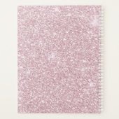 Elegant blush roze abstracte trendy girale glitter planner (Achterkant)