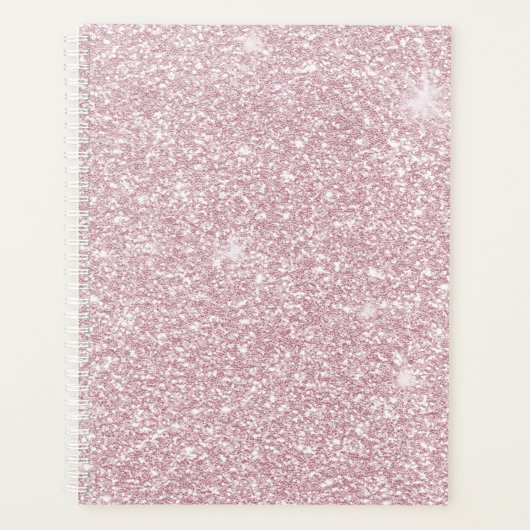 Elegant blush roze abstracte trendy girale glitter planner (Voorkant)