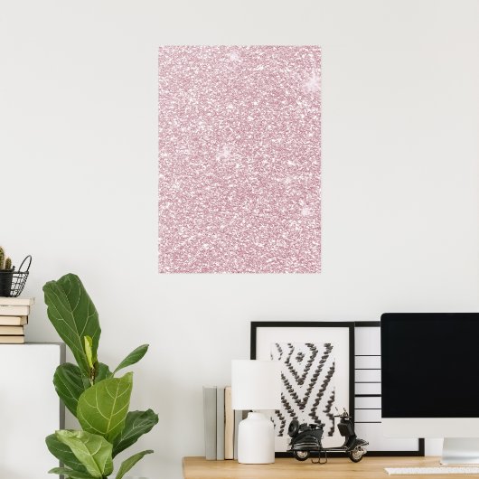 Elegant blush roze abstracte trendy girale glitter poster (Thuiskantoor)