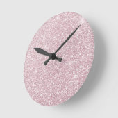 Elegant blush roze abstracte trendy girale glitter ronde klok (Hoek)