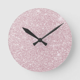 Elegant blush roze abstracte trendy girale glitter ronde klok