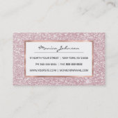 Elegant blush roze abstracte trendy girale glitter visitekaartje (Achterkant)