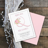 Elegant blush roze ampersand, roze roze rozenbruil kaart