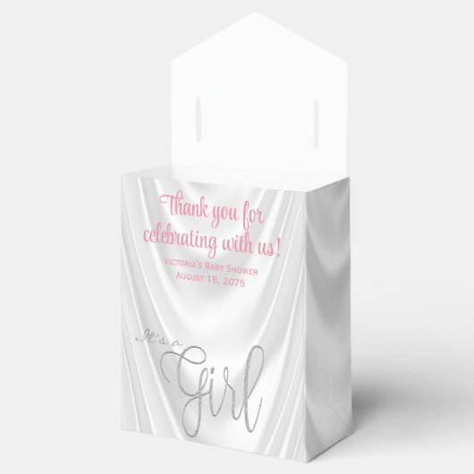 Elegant Blush Roze Baby shower Bedankdoosjes (Geopend)