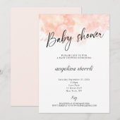 Elegant Blush Roze Baby shower Kaart (Voorkant / Achterkant)