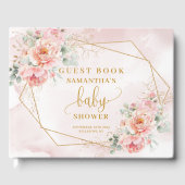 Elegant blush roze baby shower meisje gastenboek (Voorkant)
