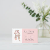 Elegant Blush roze Ballet studio visitekaartje (Staand voorkant)