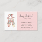 Elegant Blush roze Ballet studio visitekaartje (Voorkant)