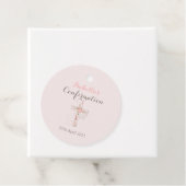 Elegant blush roze bevestiging florale kruisnaam bedankjes labels (In situ)