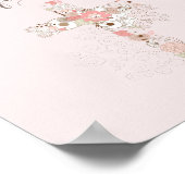 Elegant blush roze bevestiging florale kruisnaam poster (Hoek)