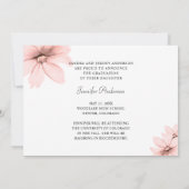 Elegant Blush Roze Bloemen Afstudeerder Foto Aankondiging (Achterkant)