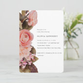 Elegant Blush Roze Bloemen Baby shower Kaart (Staand voorkant)