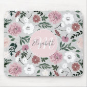 Elegant Blush Roze Bloemen Botanisch ontwerp Muismat (Voorkant)