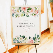Elegant Blush Roze Bloemen Bruids Brunch Welkom Poster
