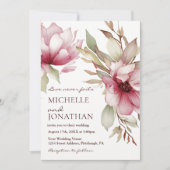 Elegant Blush Roze Bloemen Christelijk Bijbel Brui Kaart (Voorkant)