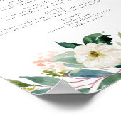 Elegant Blush Roze Bloemen Diner Menu Sign Poster (Hoek)