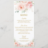 Elegant Blush Roze Bloemen Goud Vrijgezellenfeest  Programmakaart (Voorkant)