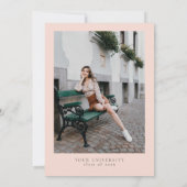 Elegant Blush Roze Bloemen Groen Afstuderen Kaart (Achterkant)