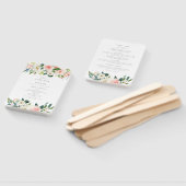 Elegant Blush Roze Bloemen Groen Bruiloft Programm Handwaaier (Niet-gemonteerd)