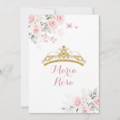 Elegant Blush Roze Bloemen Meisje Zoet 16e Verjaar Kaart (Achterkant)