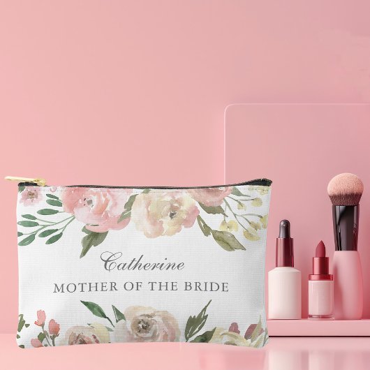 Elegant Blush Roze Bloemen Moeder van de Bruid Etui