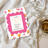 Elegant Blush Roze Bloemen Moederdag brunch Kaart