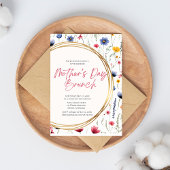 Elegant Blush Roze Bloemen Moederdag brunch Kaart