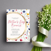 Elegant Blush Roze Bloemen Moederdag brunch Kaart